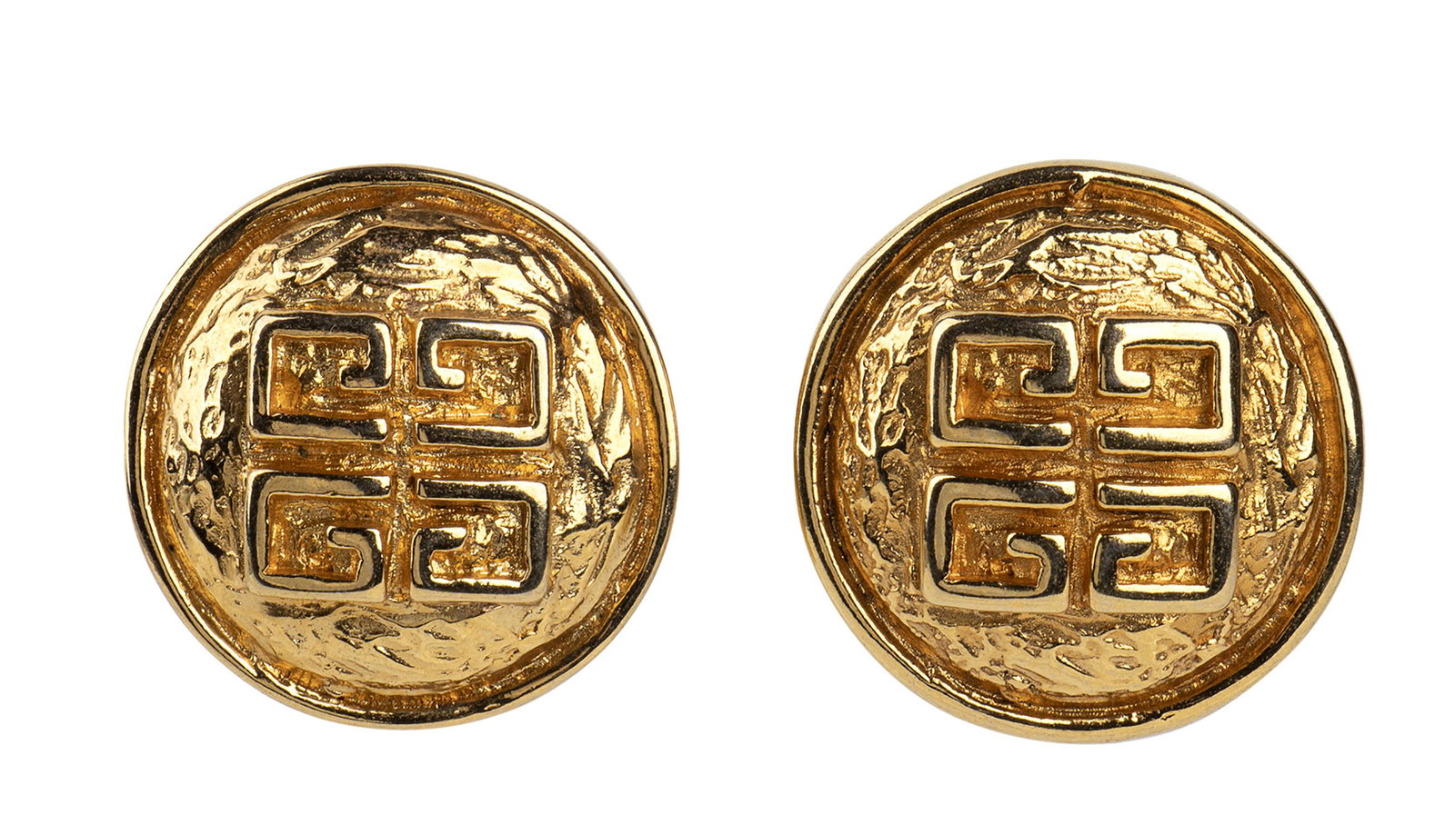 GIVENCHY (PARFUMS GIVENCHY) GILDED METAL CLIP EARRINGS (1 of 2)