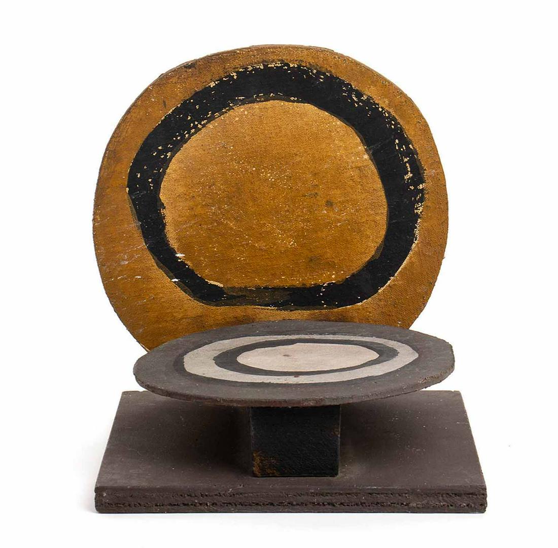 ENRICO ACCATINO - Small painted wood sculpture, 1960: ENRICO ACCATINO Genoa, 1920 - Rome, 2007 Small painted wood sculpture, 1960 Mixed media on wood, 22,5 x 20 x 20 cm PROVENANCE: Accatinoâ€™s Heirs Collection