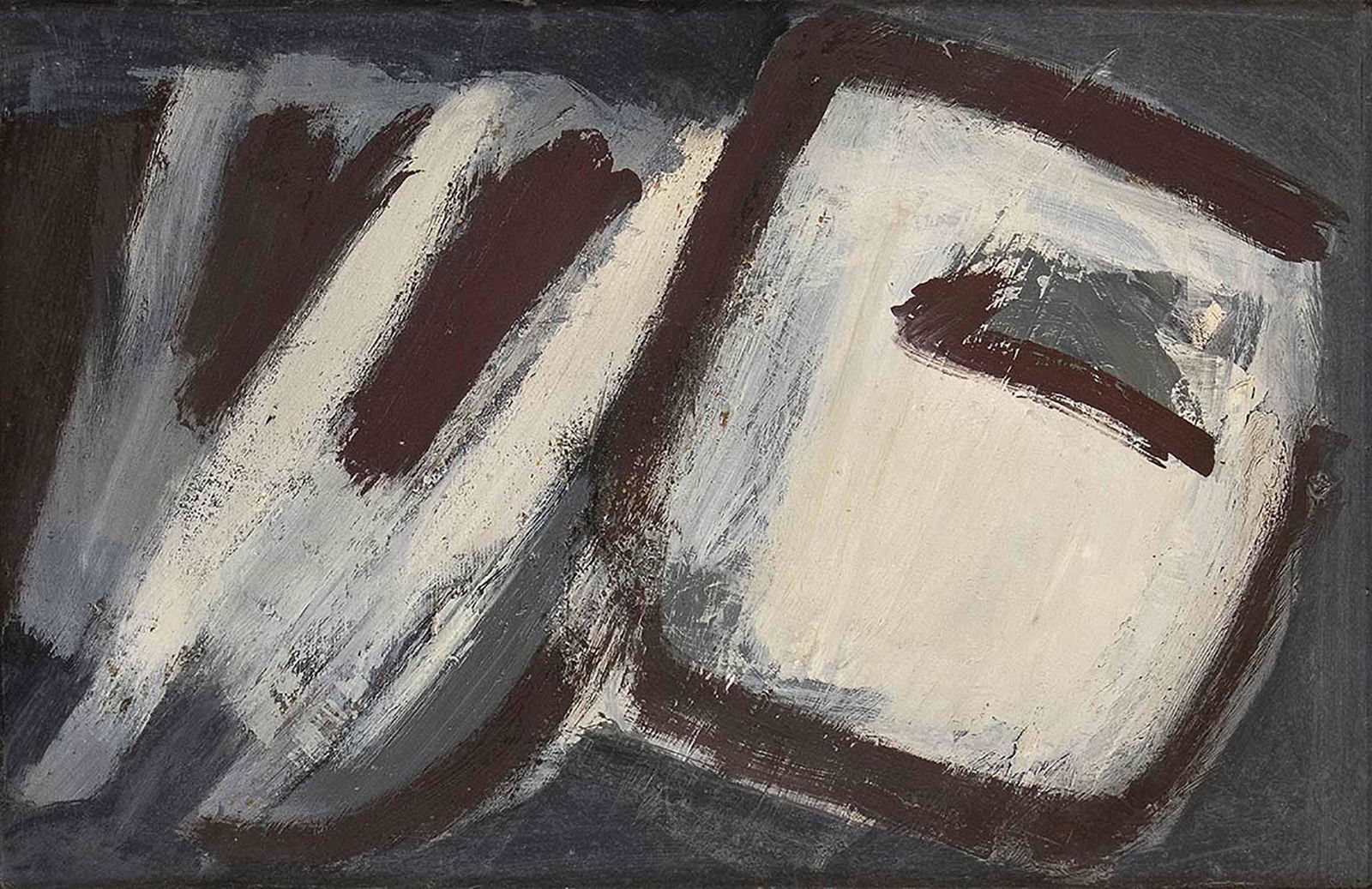 ENRICO ACCATINO - Untilted, 1957: ENRICO ACCATINO Genoa, 1920 - Rome, 2007 Untilted, 1957 Oil on board, 65 x 100 cm Signed on the back: Accatino PROVENANCE: Accatinoâ€™s Heirs Collection