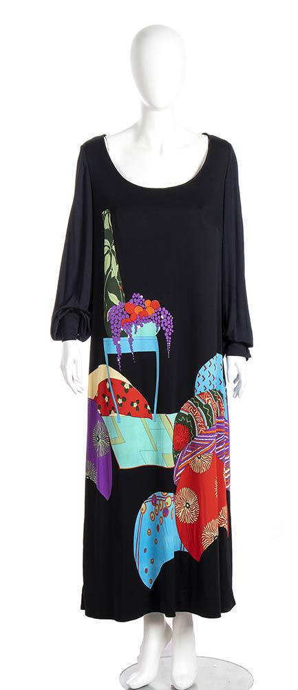 ANTONELLI HAUTE COUTURE  CREPE DE CHINE MAXI DRESS (1 of 5)