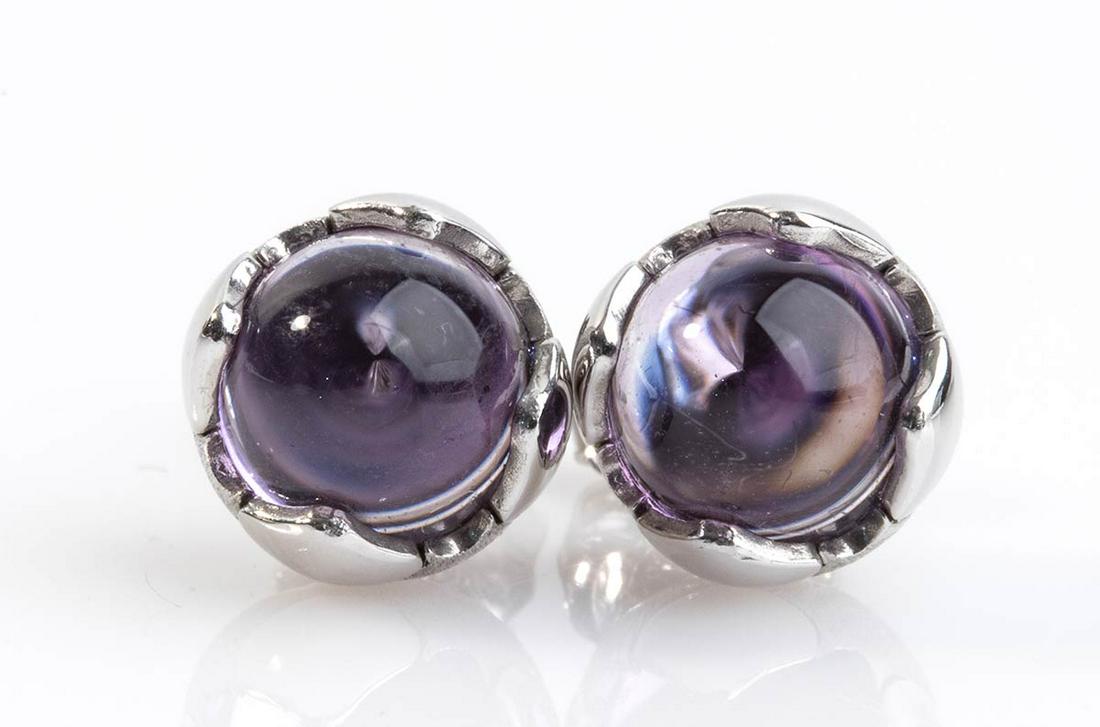 Chimento earrings: Chimento earringssimply elegant of 18 kt white gold with amethyst made in Italy from Chimento