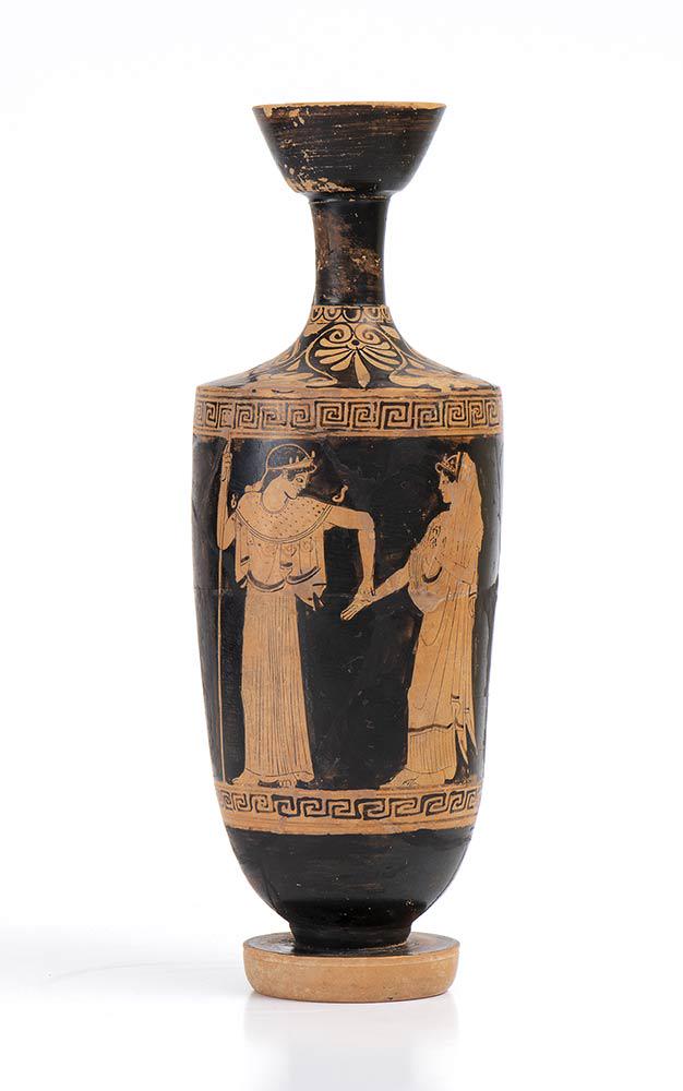 ATTIC RED-FIGURE LEKYTHOS WITH ATHENA AND ATHANASIA (1 of 5)
