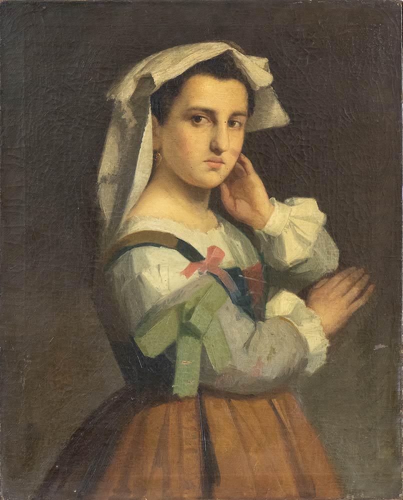 ITALIAN ARTIST, 19th CENTURY - Portrait of young woman (1 of 2)