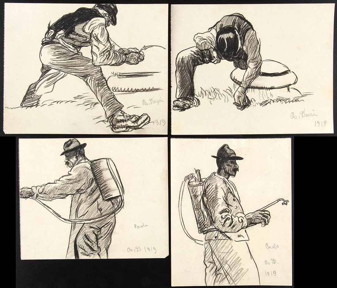 ROMANO DAZZI Rome, 1905 - La Lima, 1976 - Four drawings (1 of 3)