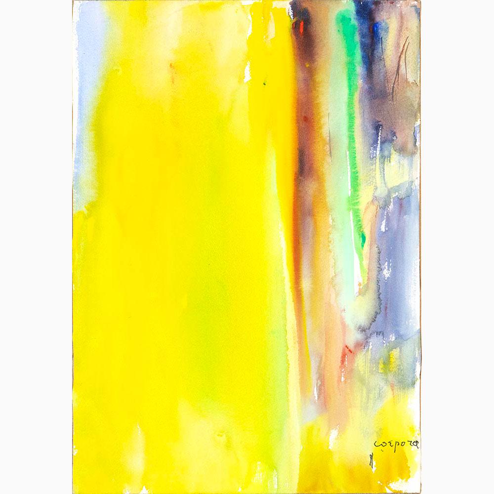 ANTONIO CORPORA Tunisi, 1909 - Rome, 2004 - May in: ANTONIO CORPORATunisi, 1909 - Rome, 2004 May in Agrigento, 1995 Watercolor on paper, 51 x 36 cm Signed lower right: CorporaSigned, titled and declaration of authenticity on the back: Corpora, Maggio a