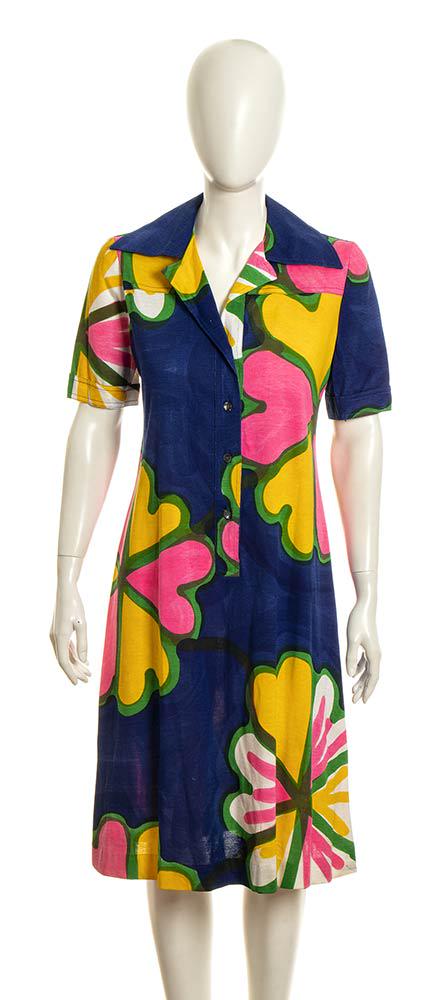 LIVIO DE SIMONE COTTON DRESS Late 80s: LIVIO DE SIMONE COTTON DRESS Late 80s Floral pattern cotton multicolored dress General conditions grading A