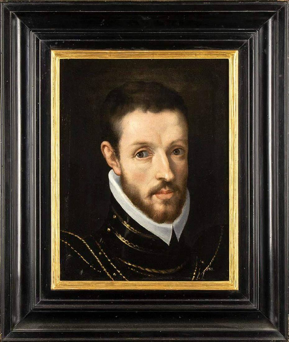 BERNARDINO CAMPI (Cremona, 1522- Reggio Emilia, 1591) :: Oil on canvas, cm. 43x33. Framed The painting bears an old inventory number in the bottom right-hand corner: "983".The present work is accompanied by Export License.