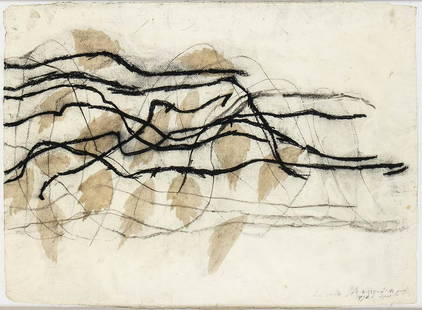 PIERO PIZZI CANNELLA (Rocca di Papa, 1955): Ansedonia,: PIERO PIZZI CANNELLA (Rocca di Papa, 1955) Ansedonia, 1992 Mixed media on handmade old paper, 56 x 76 cm Sign, title and date lower right “Pizzi Cannella, Ansedonia, 6 agosto 1992”LITERATU