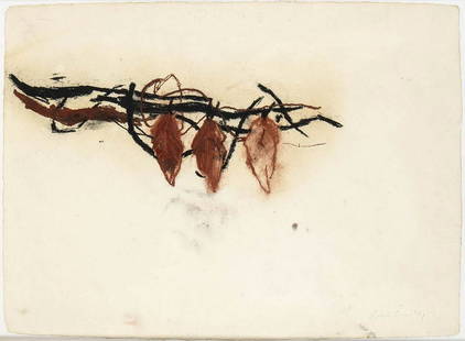PIERO PIZZI CANNELLA (Rocca di Papa, 1955): Untitled,: PIERO PIZZI CANNELLA (Rocca di Papa, 1955) Untitled, 1992 Mixed media on handmade old paper, 57 x 76 cm Signed, titled and dated lower right: “Pizzi Cannella, Ansedonia, 6 agosto 1992”LITE