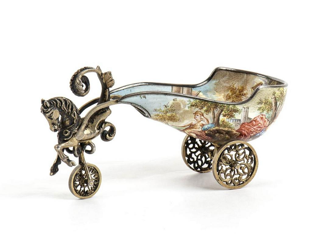 Viennese enamel and bronze calesse - 19th Century (1 of 5)