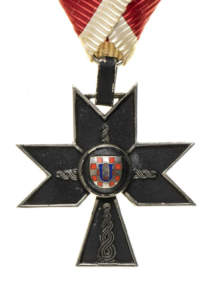 CROATIA, INDEPENDENT STATE ORDER OF THE IRON CLOVER IV CLASS  ARGENTO?, SMALTI, 40X41 MM  FOURTH (1 of 2)