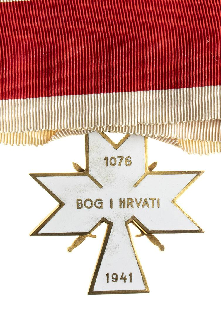 CROATIA, INDEPENDENT STATE A CROATIAN ORDER OF THE CROWN OF KING ZVONIMIR  1ST CLASS CROSS FOR (1 of 2)