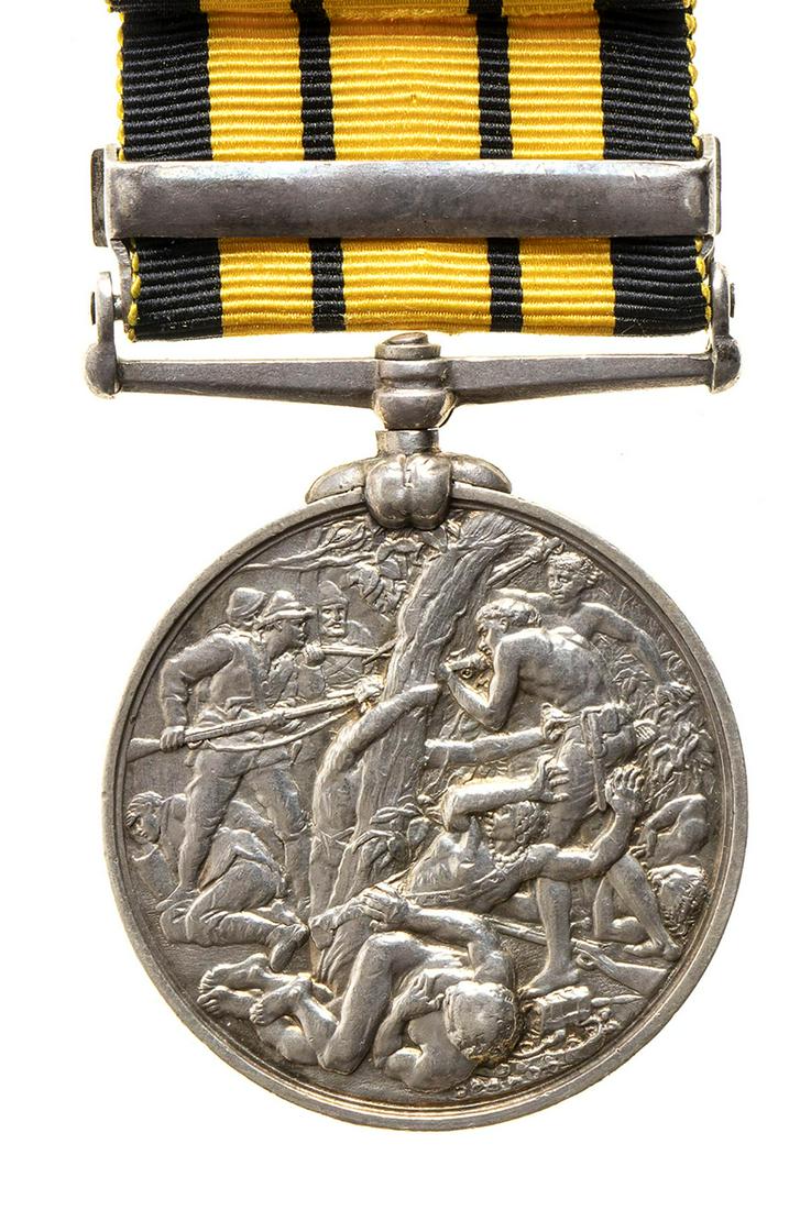 UNITED KINGDOM EAST WEST AFRICA MEDAL  SILVER, 36 MM  EAST WEST AFRICA MEDAL, BARRETTA 1897-98 (1 of 3)