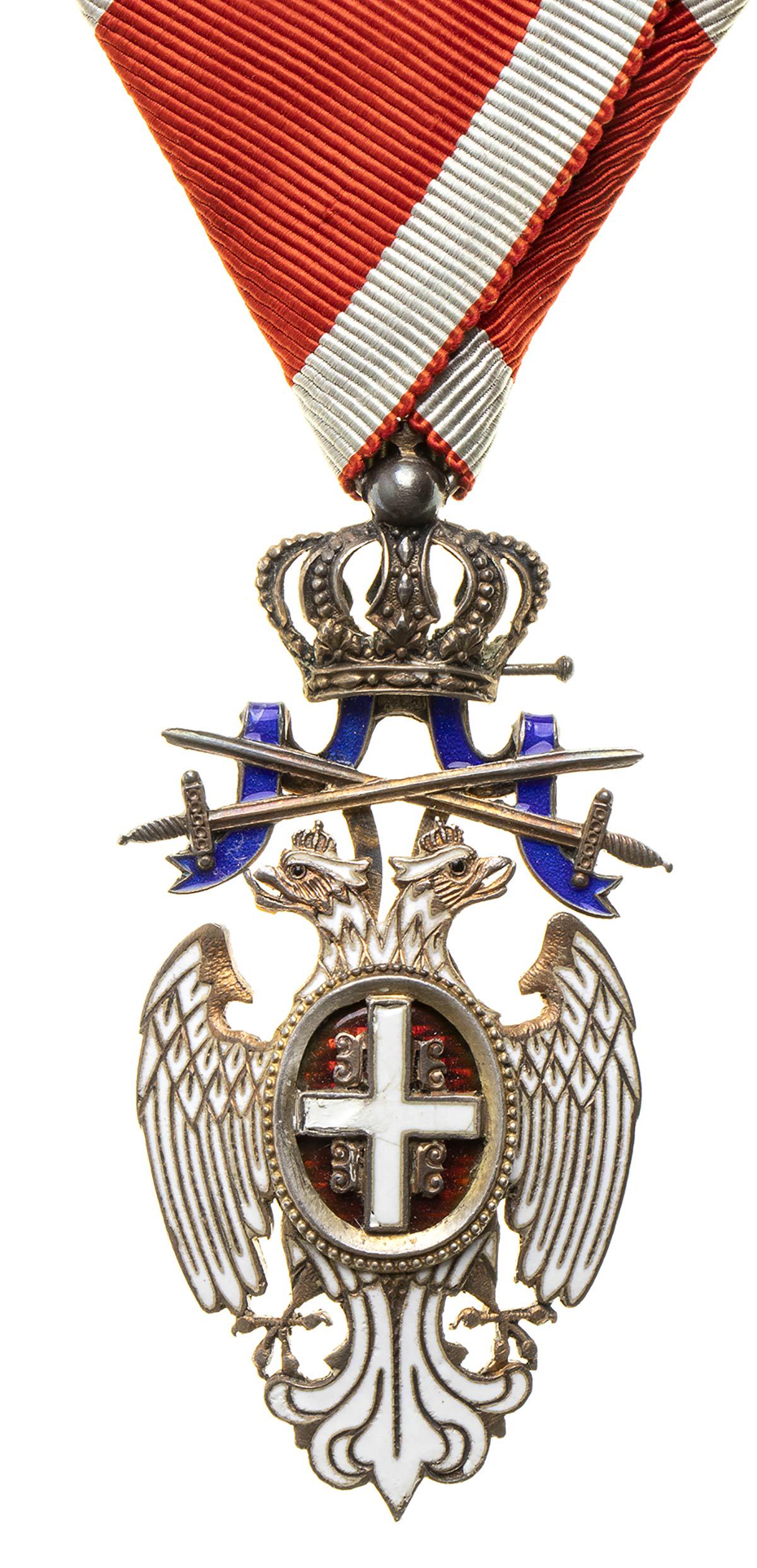 SERBIA ORDER OF THE WHITE EAGLE, KNIGHT WITH SWORDS  SILVER, 31X66 MM  SIGN OF KNIGHT FOR MILITARY (1 of 2)