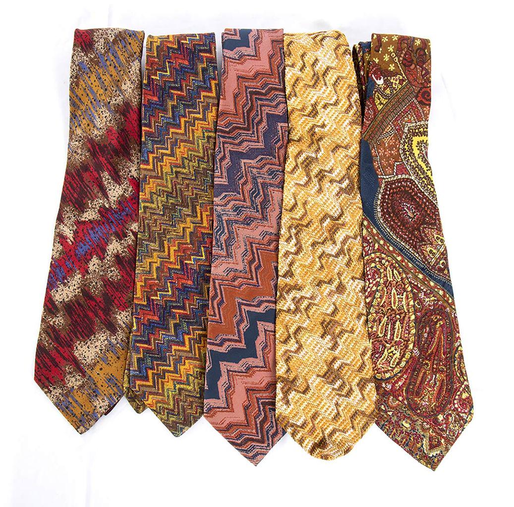 MISSONI, BRIONI - 5 TIES 80s/90S: MISSONI, BRIONI 5 TIES 80s/90SA lot of 5 80s/90s ties: 4 Missoni, 1 Brioni, general conditions grading B