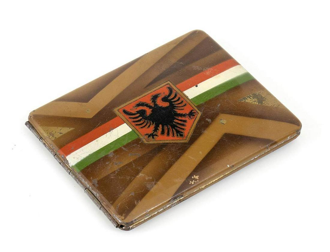 Albania, Kingdom of Italy - Patriotic cigarette case (1 of 2)