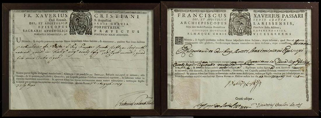 PAIR OF ECCLESIASTICAL DOCUMENTS (1 of 1)