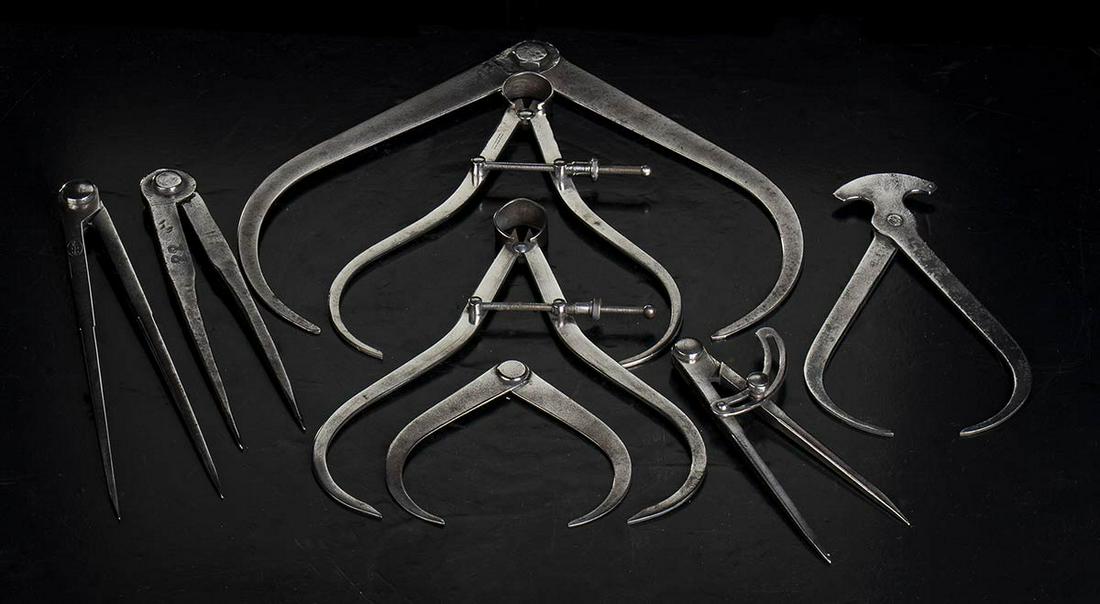 GROUP OF IRON COMPASSES (1 of 1)