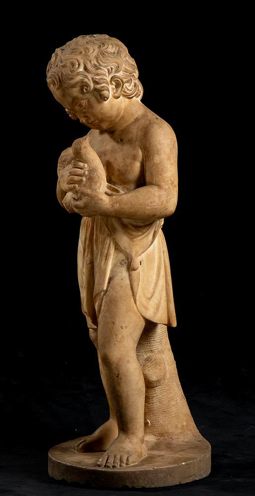 Italian marble sculpture of a young boy (1 of 4)