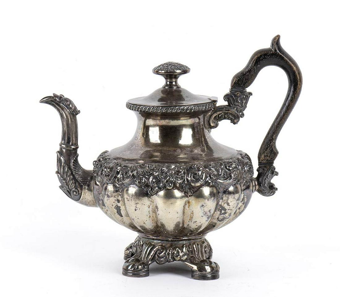 Italian silver teapot - Naples, 1832-1872 (1 of 3)