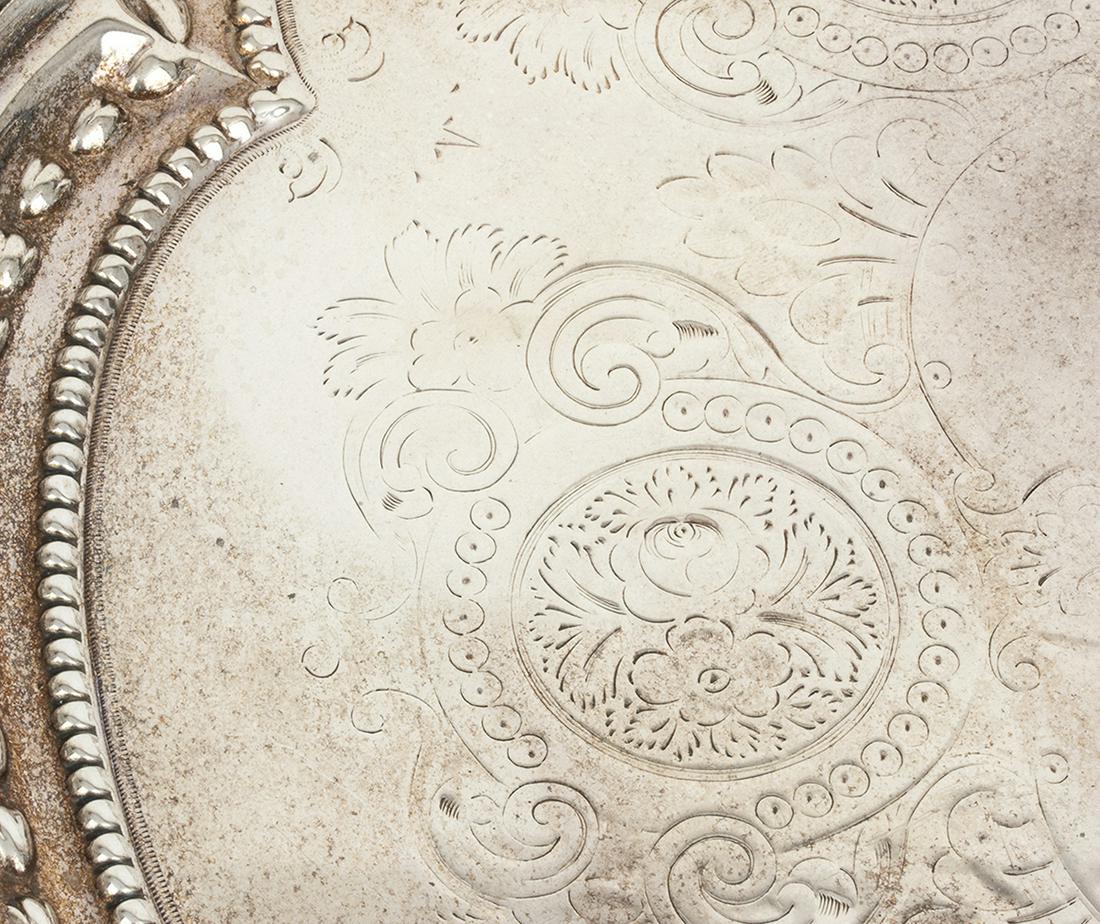 English sterling silver salver - Sheffield 1899, mark of MARTIN HALL e Co. (1 of 4)