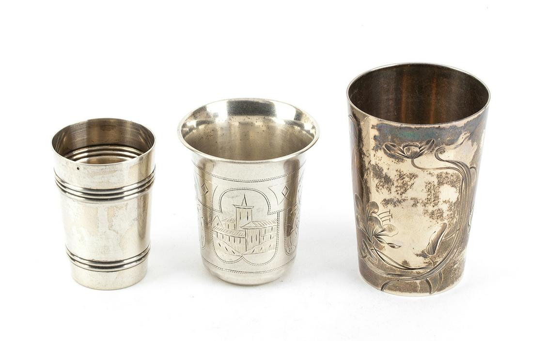 Three Russian silver goblets - Moscow 1889 and Moskow 1908-1926 (1 of 4)