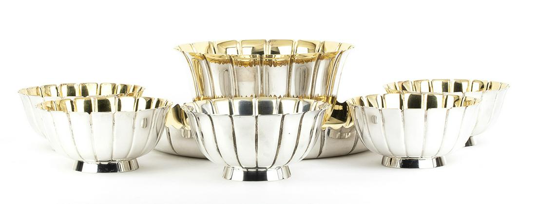 Seven italian silver bows - Rome 1970s, mark of BULGARI (1 of 2)