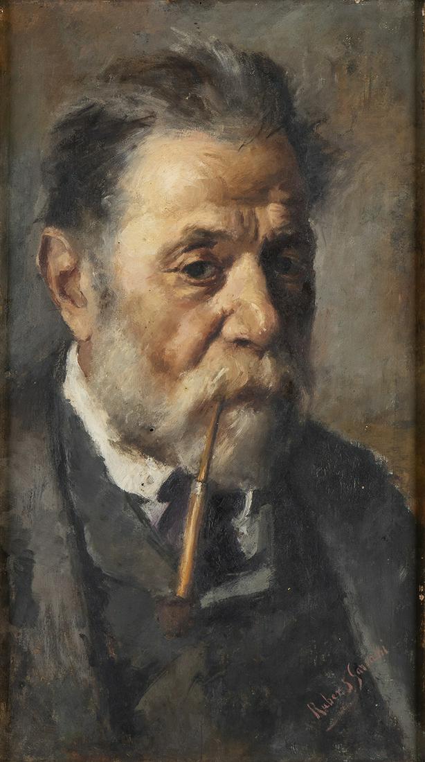 RUBENS GARIANI (Catanzaro, 1889-1937): Portait of a man smoking a pipe, 1907 (1 of 1)