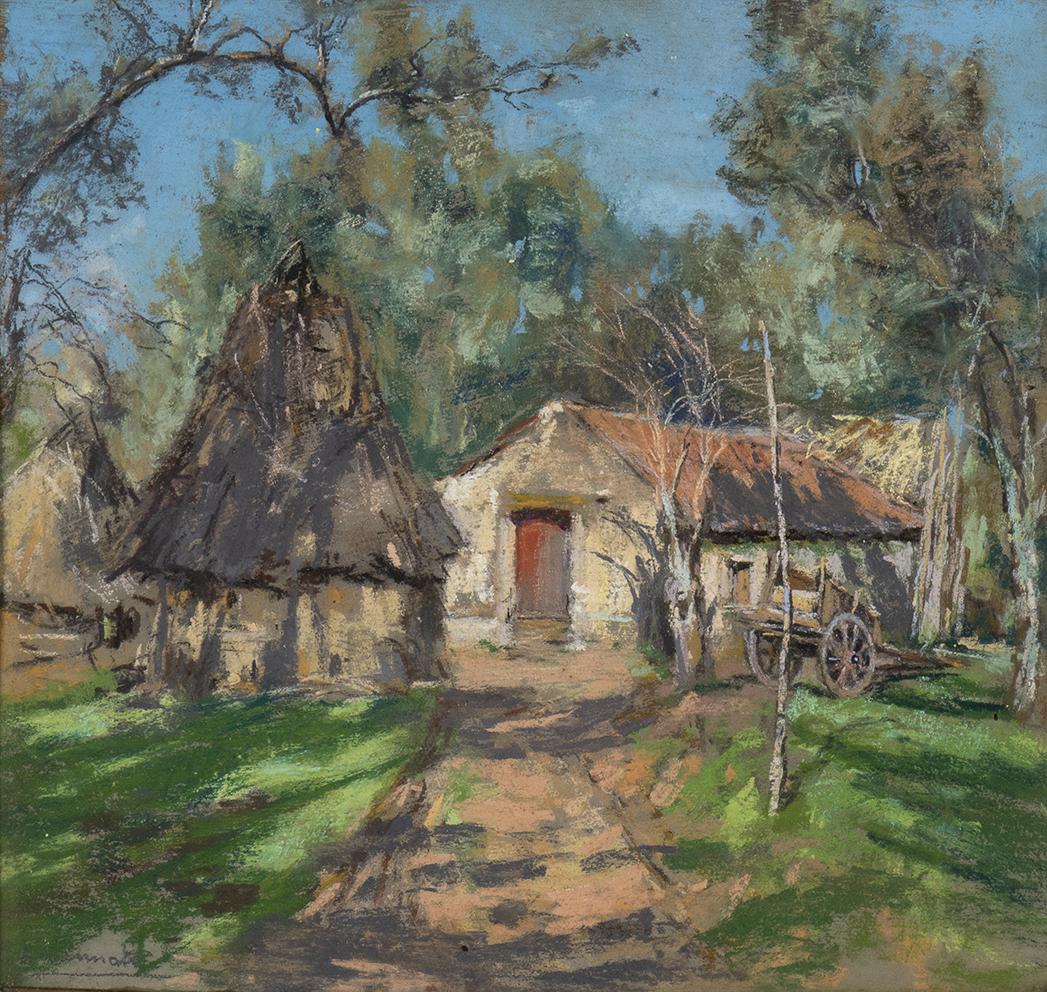 ANTONIO CANNATA (Polistena, 1895 -  Rome, 1960) : Landscape with huts (1 of 1)