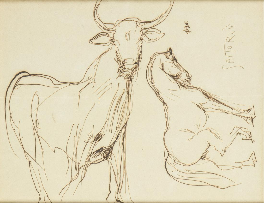 GIULIO ARISTIDE SARTORIO (Roma, 1860 - 1932): Ox and horsey, 1920 (1 of 1)