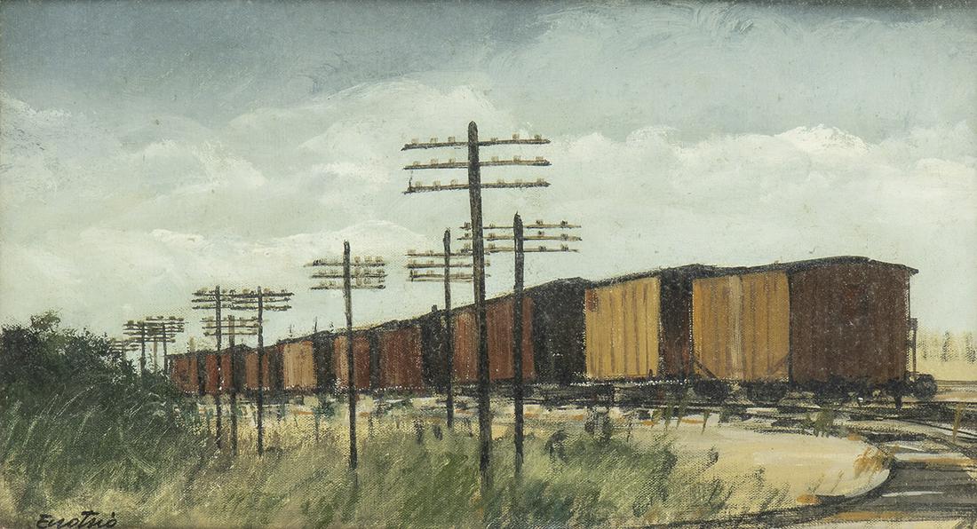 ENOTRIO PUGLIESE (Buenos Aires, 1920 - Pizzo, 1989): Railway wagons (1 of 1)