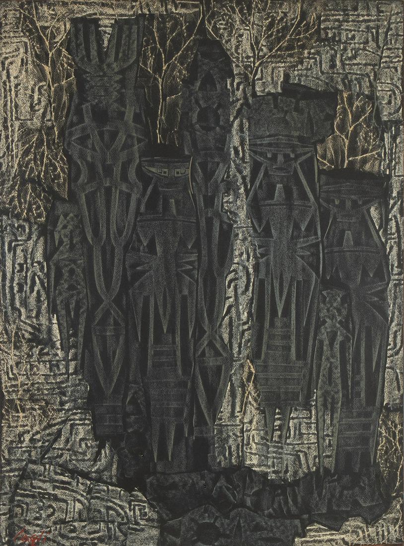 CORRADO CAGLI (Ancona, 1910 - Rome, 1976) : Totemic figures (1 of 1)