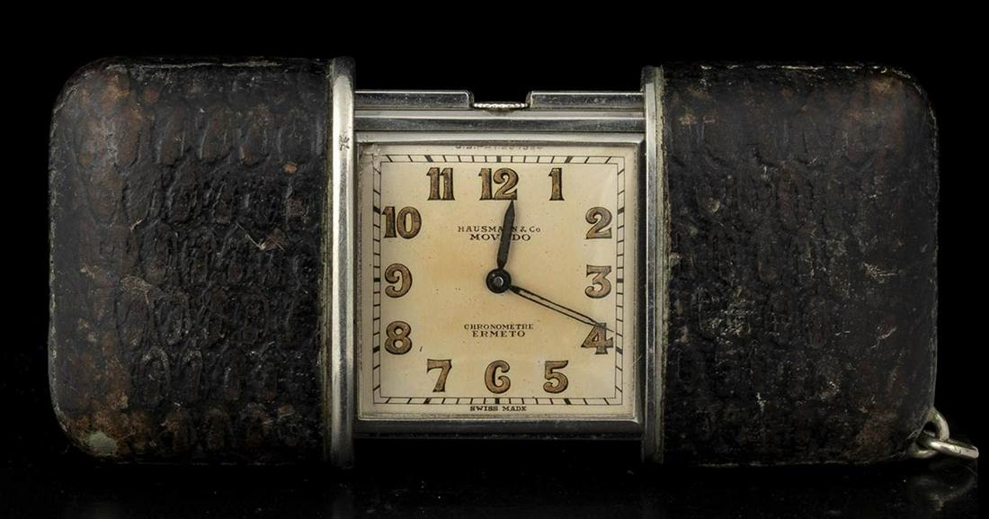 Rectangular Travelling Purse Watch -MOVADO ERMETO 1950 circa (1 of 3)