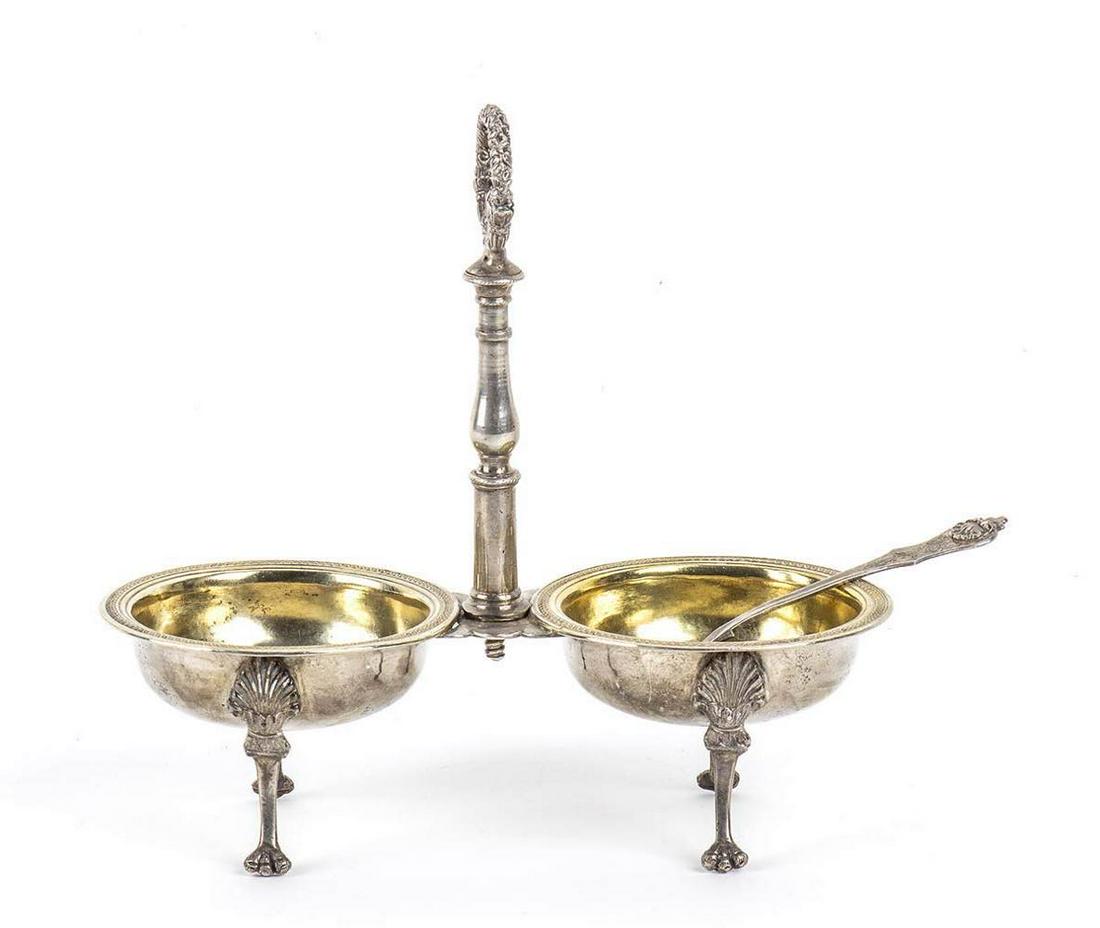 Italian silver salt cellar - Naples, 1832-1872, mark of GAETANO PANE (?) (1 of 5)