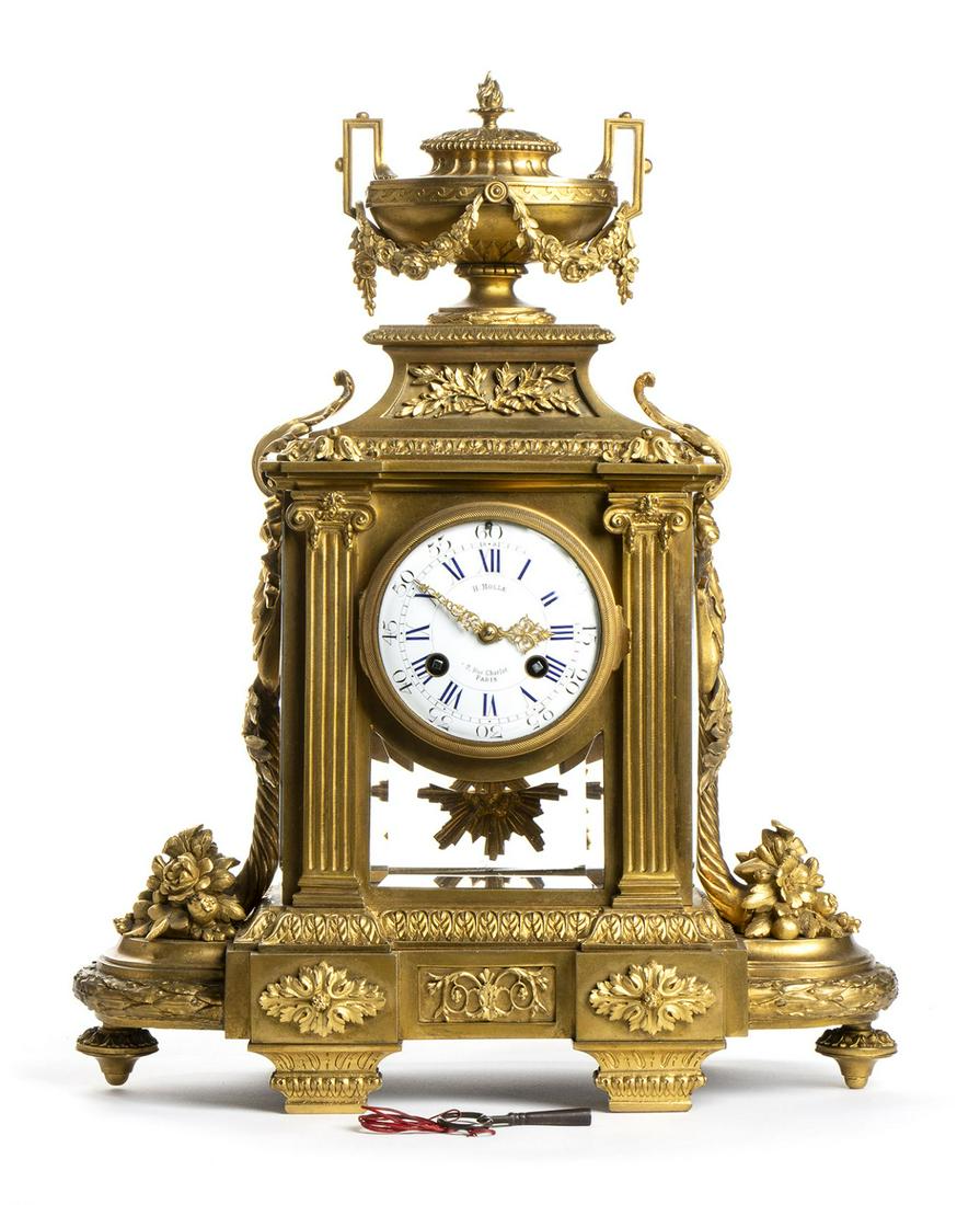 Bronze mantel clock - France, 19th century, H. MOLLE A PARIS (1 of 6)