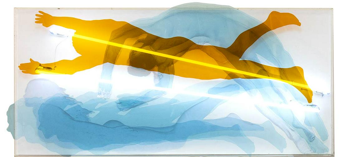 VINCENZO CECCATO (1943 - 2021): Studio Movimento-Luce, 2016: VINCENZO CECCATO (1943 - 2021) Studio Movimento-Luce, 2016 Silkscreen and neon on plexiglass, 80 x 156 x 10 cm Signed, dated and titled on the back: Vincenzo Ceccato, Studio Movimento-Luce, 2016 Good