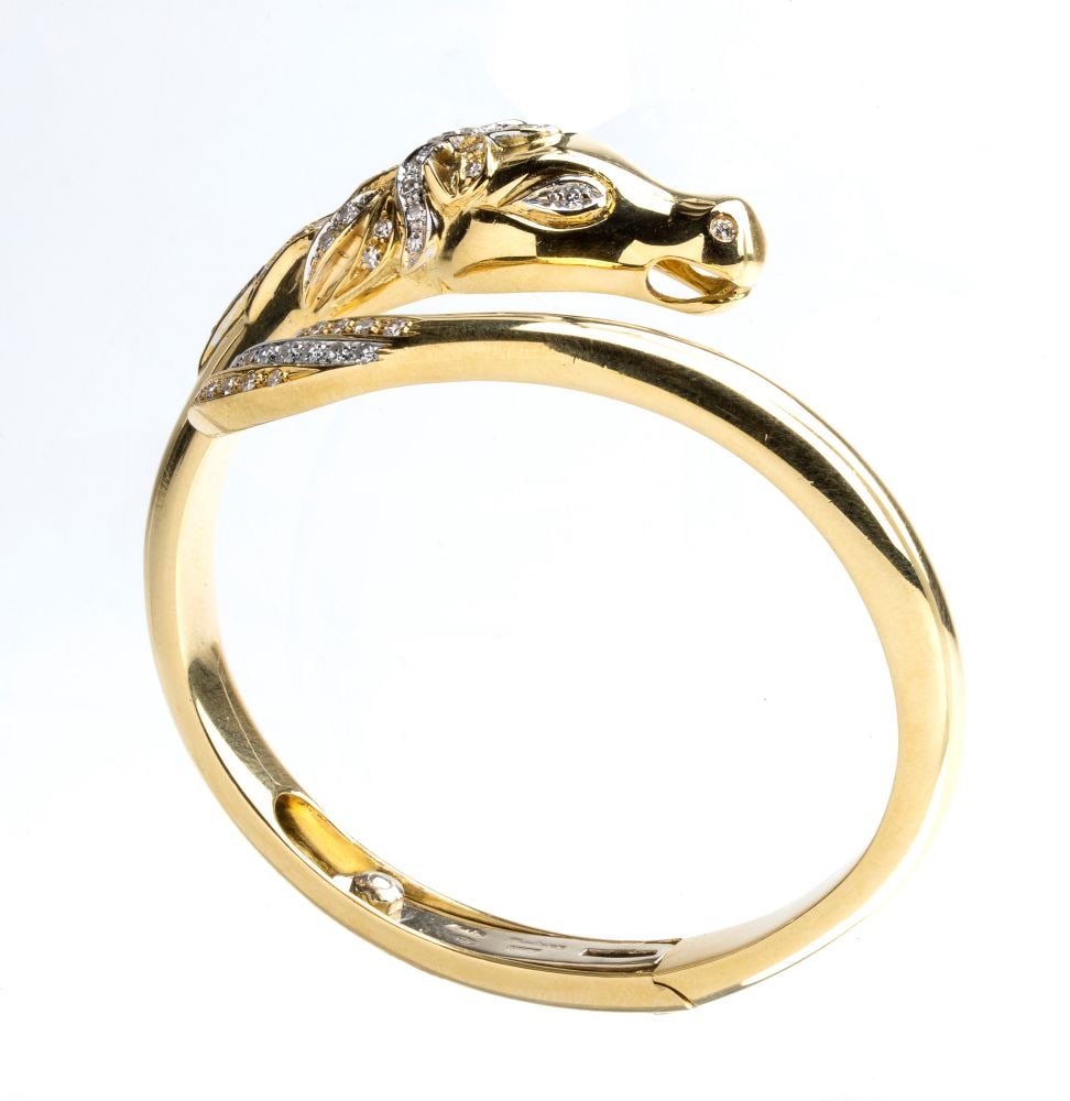 MARIO FONTANA: diamond rigid hoop gold bracelet (1 of 5)