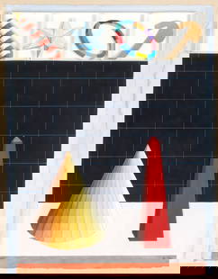 LUCIO DEL PEZZO (Napoli 1933-Milano 2020), Untitled: LUCIO DEL PEZZO (Napoli 1933-Milano 2020), Untitled 1984 Collage and mixed media on paper 74 x 57 cm Signed lower right: Del Pezzo, dated lower left: Milano, 1984 Excellent conditions, framed with gla