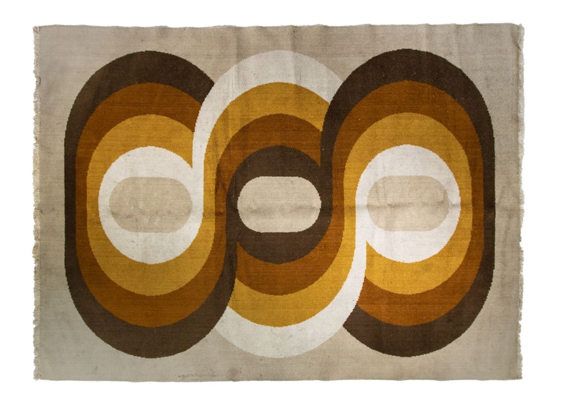 Vintage Space Age Spiral Tapestry  1970s (1 of 3)