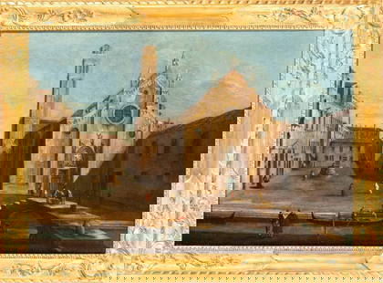 Francesco Tironi (attribuito a) Santa Maria Gloriosa dei Frari in Venice: Oil on canvas Canvas cm. 50,5x74. Framed The painting was attributed to Francesco Tironi by Professor Dario Succi (oral communication to the owner).
