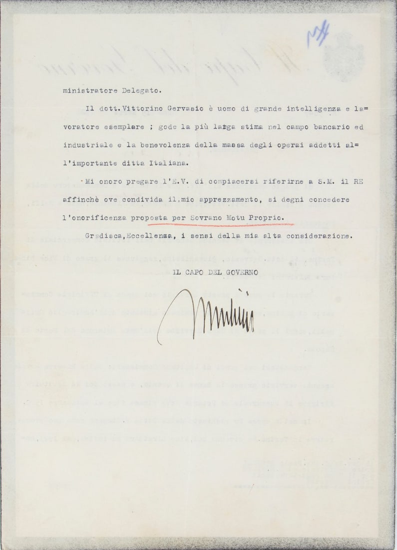 Mussolini, Benito (Dovia di Predappio 1883 - Giulino di Mezzegra, Dongo, 1945 (1 of 3)