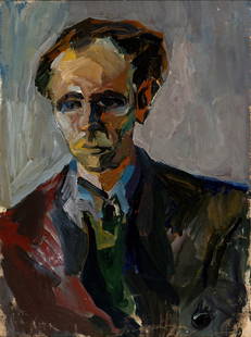 SALVATORE SCARPITTA (New York 1919-2007) Aldo Natili portrait: Aldo Natili portrait 1943 Oil on canvas 50,4 x 40 cm Signed uper left on the back L. Sansone, Salvatore Scarpitta, Catalogue Raisonné, Mazzotta, Milan, 2005, p. 136, tav. 55 Excellent conditions, fra