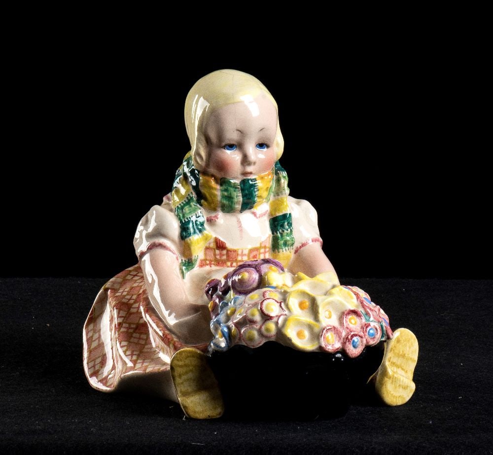 SANDRO VACCHETTI (Cuneo 1889-Torino 1976), Little girl with basket of flowers (1 of 1)