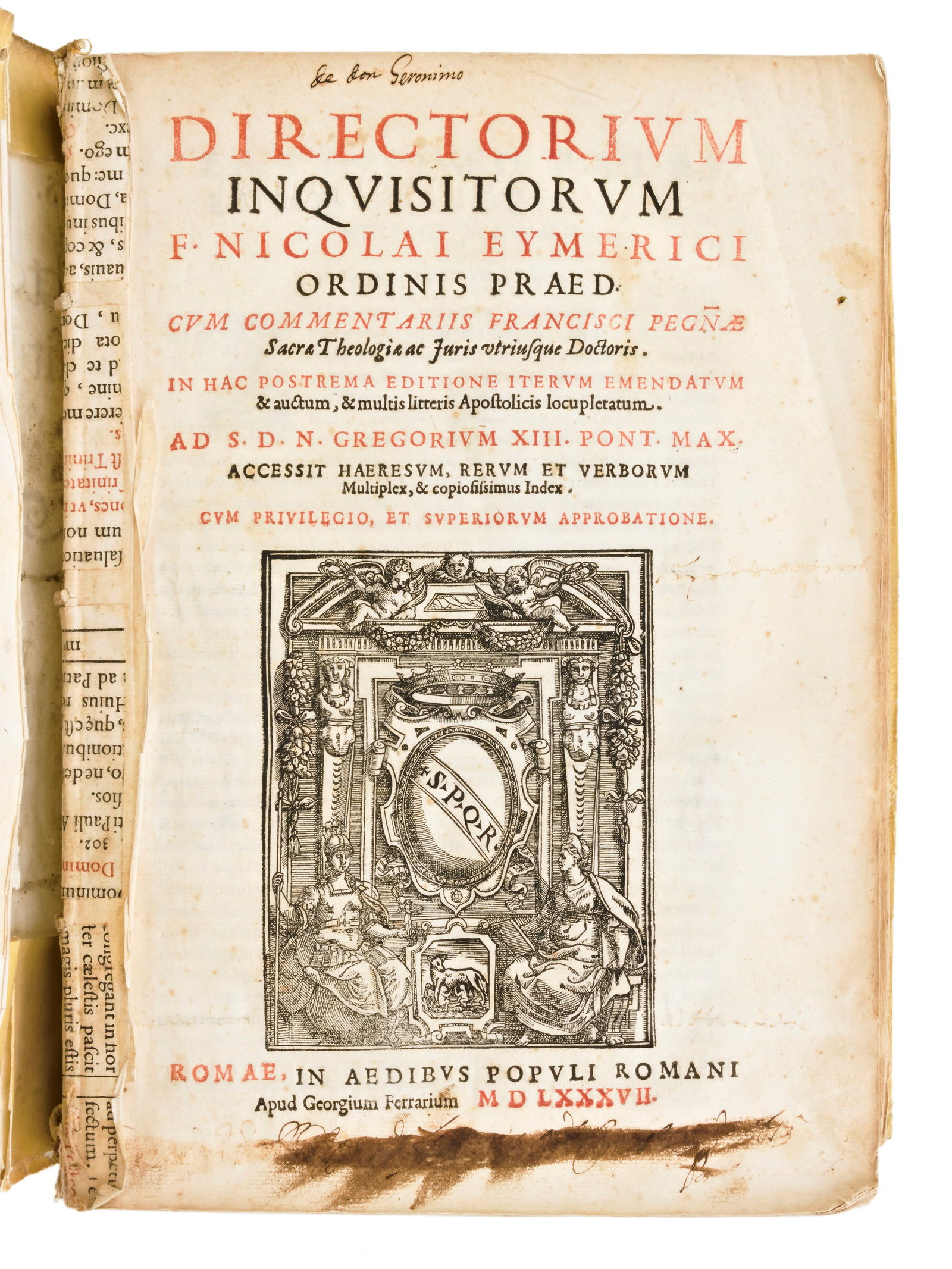 [Inquisizione] Eymerich, Nicol·s : Directorium inquisitorum F. Nicolai Eymerici Ordinis Praed. (1 of 1)