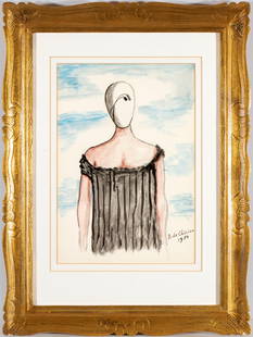 GIORGIO DE CHIRICO (Volo 1888 - Roma 1978) Ritratto della madre: GIORGIO DE CHIRICO (Volo 1888 - Roma 1978) Ritratto della madre 1970 Watercolour on cardboard 36 x 25 cm Signed and dated lower right. Excerpt from the authentication of the Giorgio and Isa de Chirico