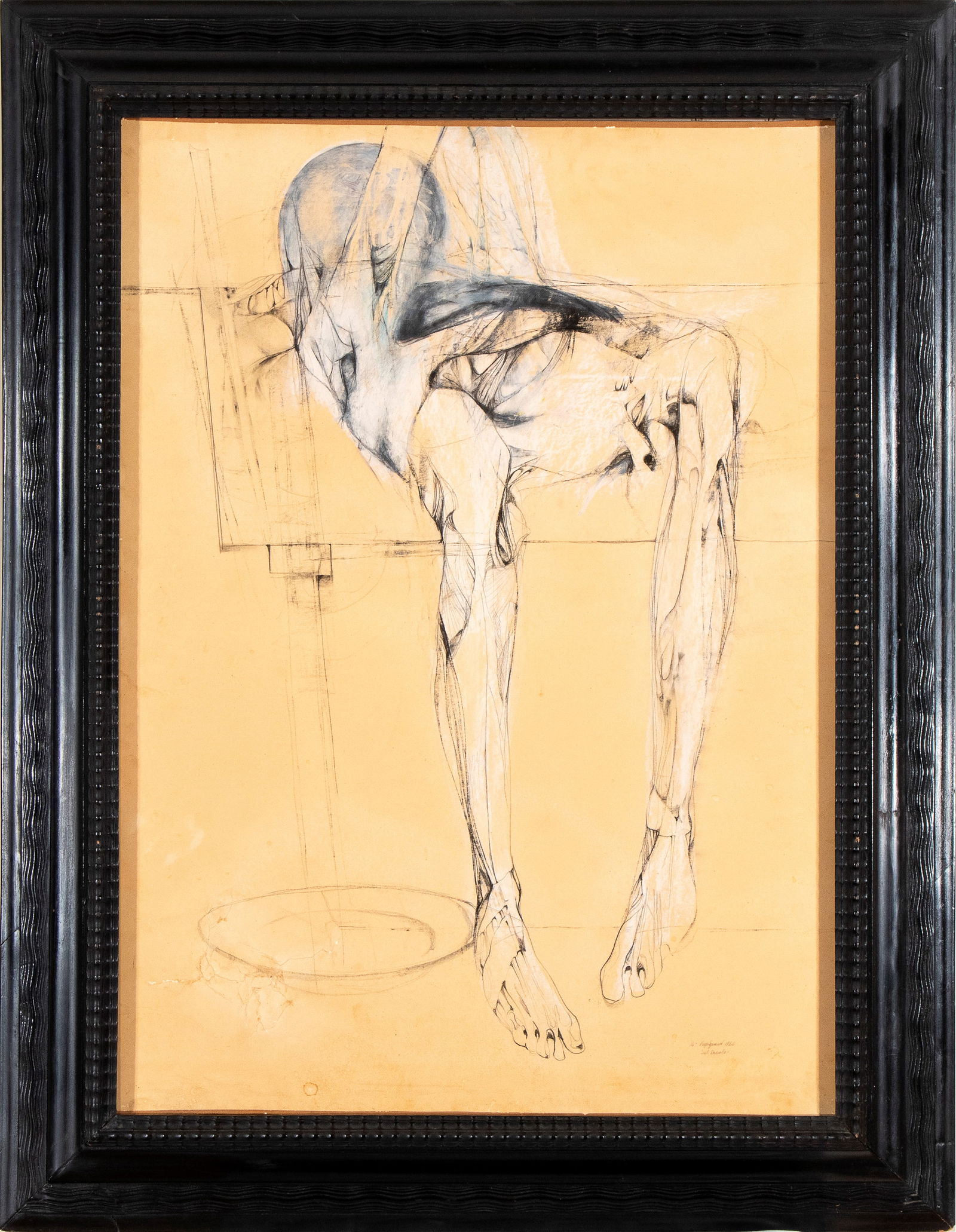 RENZO VESPIGNANI (Roma 1924 - 2001) Sul tavolo: RENZO VESPIGNANI (Roma 1924 - 2001) Sul tavolo 1964 Mixed media on paper applied on canvas 97 x 74 cm Signed, dated and titled lower right: 14 - Vespignani, 1964, Sul tavolo Good conditions, framed wi