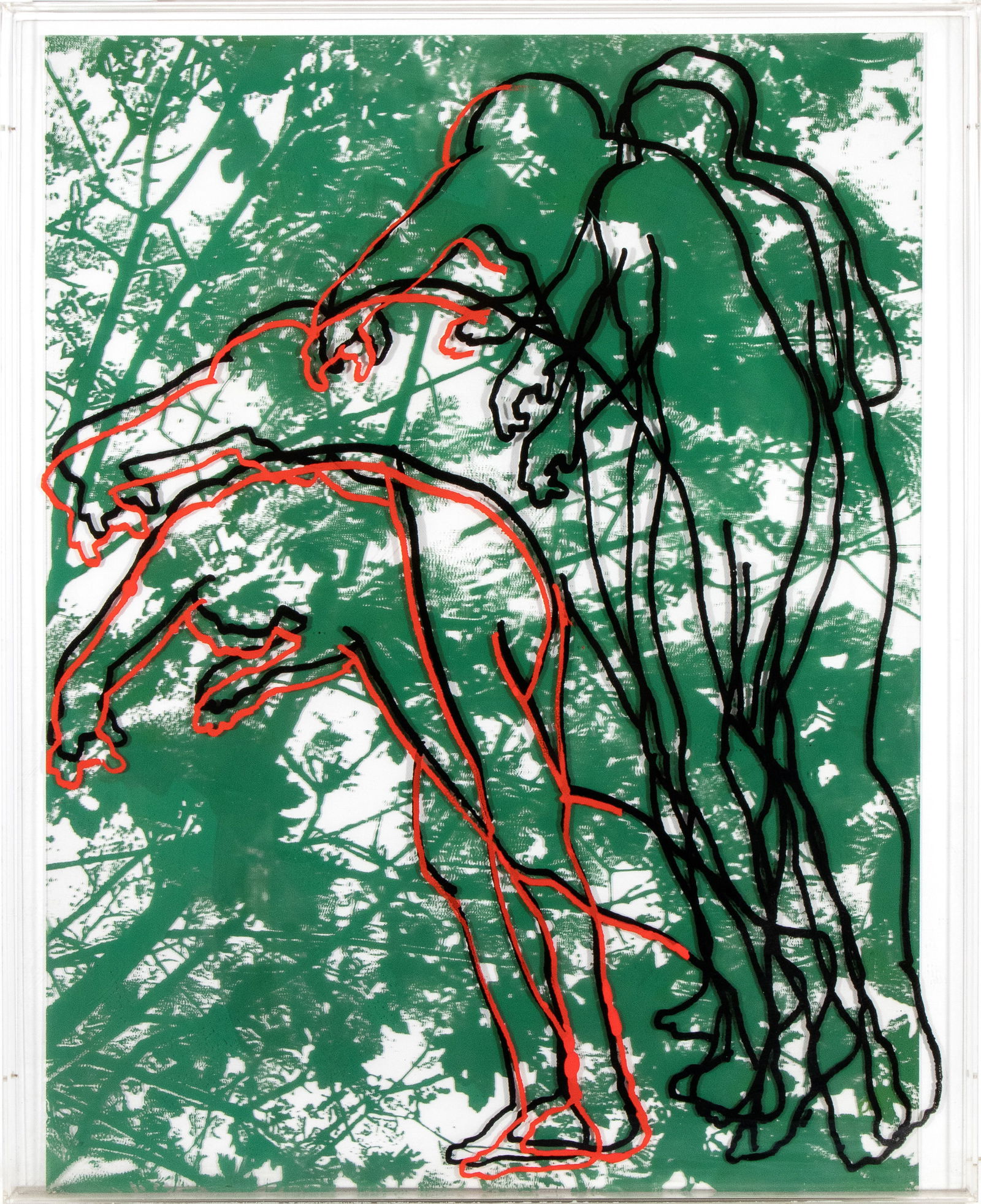 VINCENZO CECCATO (1943 - 2021) Figure dinamiche: VINCENZO CECCATO (1943 - 2021) Figure dinamiche 2001 Silkscreen on canvas with plexiglass 80 x 65 x 4 cm Signed, titled and dated on the back Excellent conditions