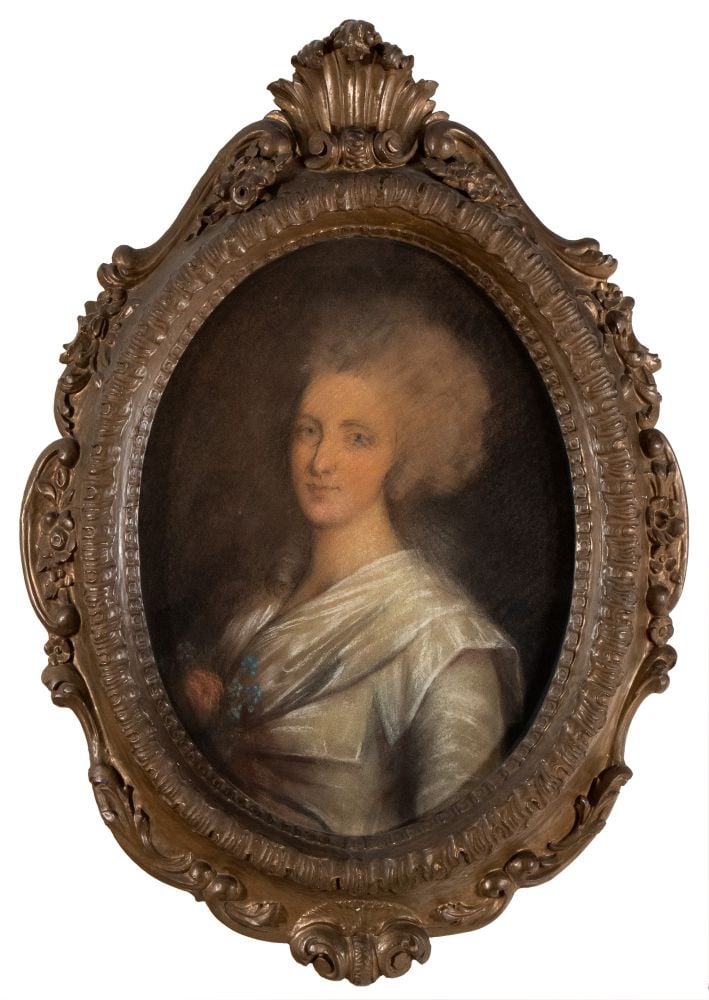 Rosalba Carriera (seguace di) Portrait of a Lady Late 18th - early 19th century Chalk on paper cm.: Rosalba Carriera (seguace di) Portrait of a Lady Late 18th - early 19th century Chalk on paper cm. 60x41. Framed