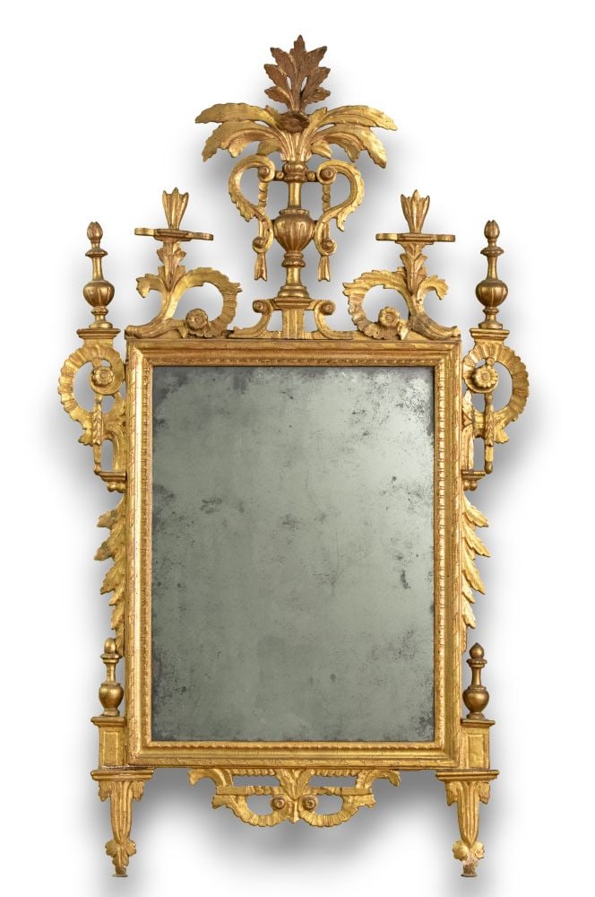 Neoclassical Lucca-style carved and gilded wooden mirror    18th century (1 of 6)