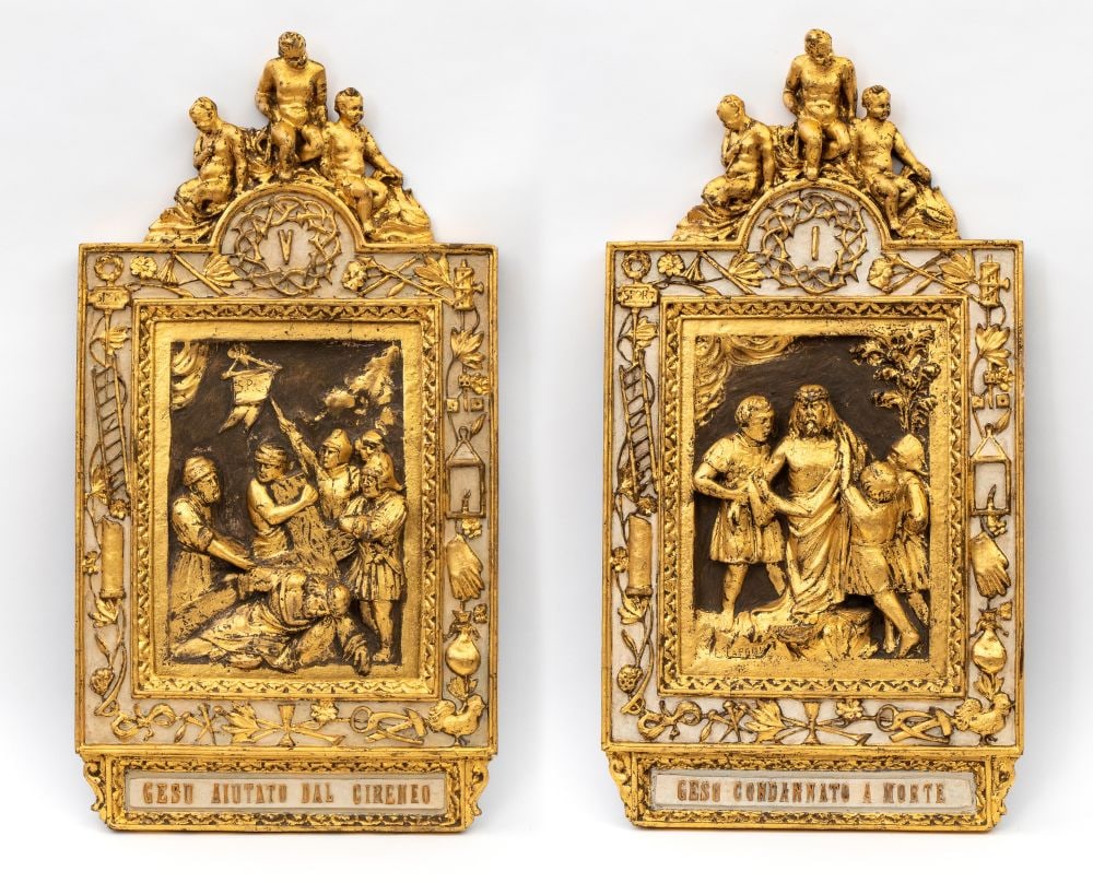 A pair of panels from the Way of the Cross Central Italy, 18th century (1 of 7)